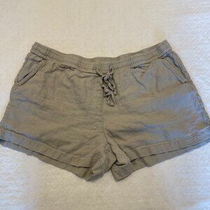 Women's 28 Palms Khaki Linen Shorts 3" Inseam Size XL